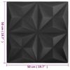 Paneles De Pared 3d 24 Unidades Negro Origami 6 M² 50x50 Cm Vidaxl