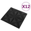 Paneles De Pared 3d 12 Unidades Negro Origami 3 M² 50x50 Cm Vidaxl