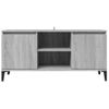 Mueble De Tv Con Patas De Metal Gris Sonoma 103,5x35x50 Cm Vidaxl