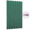 Paneles De Tejado 36 Unidades Acero Recubierto Verde 60x36 Cm Vidaxl