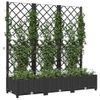 Jardinera Con Enrejado Pp Negro 120x40x121,5cm Vidaxl