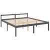 Cama Para Personas Mayores Madera Maciza Pino Gris 200x200 Cm Vidaxl