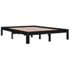 Estructura De Cama Doble Madera Maciza Negra 135x190 Cm Vidaxl