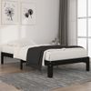 Estructura De Cama Madera Maciza De Pino Negra 100x200 Cm Vidaxl