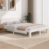 Estructura De Cama De Madera Maciza Blanca 135x190 Cm Vidaxl