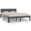 Estructura De Cama Madera Maciza Gris Doble 135x190 Cm Vidaxl