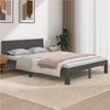 Estructura De Cama Madera Maciza Gris Doble 135x190 Cm Vidaxl