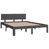 Estructura De Cama Madera Maciza Gris Doble 135x190 Cm Vidaxl