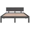 Estructura De Cama Madera Maciza Gris Doble 135x190 Cm Vidaxl