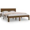 Estructura De Cama Doble Madera Maciza Marrón Miel 135x190 Cm Vidaxl