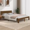 Estructura De Cama Doble Madera Maciza Marrón Miel 135x190 Cm Vidaxl