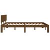 Estructura De Cama Doble Madera Maciza Marrón Miel 135x190 Cm Vidaxl