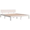 Estructura De Cama De Madera Maciza De Pino Blanco 160x200 Cm Vidaxl