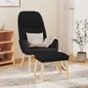 Sillón De Relax Con Reposapiés Tela Negro Vidaxl