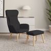 Sillón De Relax Con Taburete Tela Negro Vidaxl