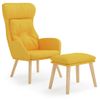 Sillón De Relax Con Taburete Tela Amarillo Mostaza Vidaxl