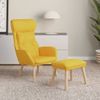 Sillón De Relax Con Taburete Tela Amarillo Mostaza Vidaxl