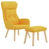 Sillón De Relax Con Taburete Tela Amarillo Mostaza Vidaxl