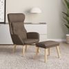 Sillón De Relax Con Taburete De Tela Gris Taupé Vidaxl