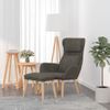 Sillón De Relax Con Taburete Terciopelo Gris Oscuro Vidaxl