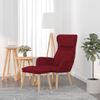 Sillón De Relax Con Taburete Terciopelo Rojo Tinto Vidaxl