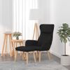 Sillón De Relax Con Taburete Terciopelo Negro Vidaxl