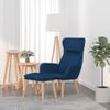 Sillón De Relax Con Taburete Terciopelo Azul Vidaxl