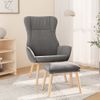 Sillón De Relax Con Taburete Tela Gris Claro Vidaxl