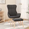 Sillón De Relax Con Taburete Tela Gris Oscuro Vidaxl