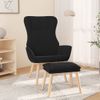 Sillón De Relax Con Taburete Tela Negro Vidaxl