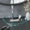 Lavabo Con Grifo Y Tapón Pulsador Cristal Templado Transparente Vidaxl