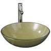 Lavabo Grifo Tapón Pulsador Cristal Templado Esmerilado Dorado Vidaxl