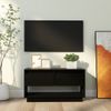 Mueble De Tv De Madera Maciza De Pino Negro 74x34x40 Cm Vidaxl