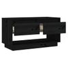 Mueble De Tv De Madera Maciza De Pino Negro 74x34x40 Cm Vidaxl