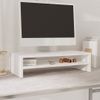 Soporte De Monitor Madera Maciza De Pino Blanco 50x24x13 Cm Vidaxl