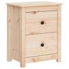 Mesita De Noche Madera Maciza De Pino 50x35x61,5 Cm Vidaxl