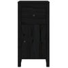 Aparadores 2 Uds Madera Maciza De Pino Negro 40x35x80 Cm Vidaxl