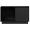 Mueble De Tv De Madera Maciza De Pino Negro 74x35x44 Cm Vidaxl