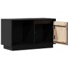 Mueble De Tv De Madera Maciza De Pino Negro 74x35x44 Cm Vidaxl