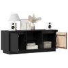 Mueble Para Tv De Madera Maciza De Pino Negro 110,5x35x44 Cm Vidaxl