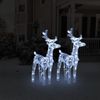 Renos De Navidad 2 Unidades 80 Led Blanco Frío Acrílico Vidaxl