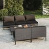 Set Muebles Jardín 6 Pzas Cojines Ratán Sintético Gris Oscuro Vidaxl