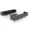 Set Muebles Jardín 9 Pzas Y Cojines Ratán Sintético Gris Oscuro Vidaxl