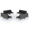 Set Muebles Jardín 8 Pzas Y Cojines Ratán Sintético Gris Oscuro Vidaxl