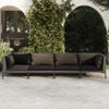 Set Muebles Jardín 4 Pzas Y Cojines Ratán Sintético Gris Oscuro Vidaxl