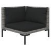 Set Muebles Jardín 5 Pzas Y Cojines Ratán Sintético Gris Oscuro Vidaxl