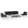 Set Muebles Jardín 6 Pzas Cojines Ratán Sintético Gris Oscuro Vidaxl