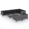 Set Muebles Jardín 8 Pzas Y Cojines Ratán Sintético Gris Oscuro Vidaxl