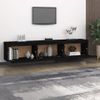 Mueble De Tv 3 Piezas Madera Maciza De Pino Negro Vidaxl