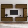 Muebles Para Tv 6 Piezas Madera Maciza De Pino Marrón Miel Vidaxl